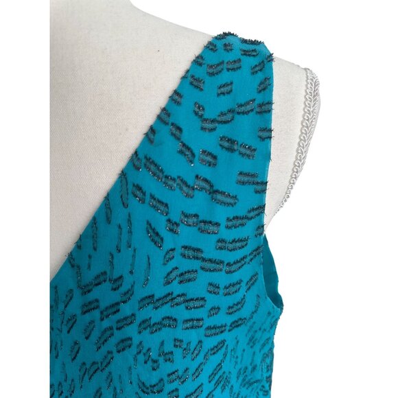 LILLY PULITZER Teal Patterned Dress Tank Top Size Small - Picture 2 of 8